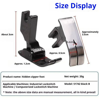 1781★ Black Carbon Steel Anti Skip Presser Foot 51742 for Industrial Sewing Machine Universal Fit★