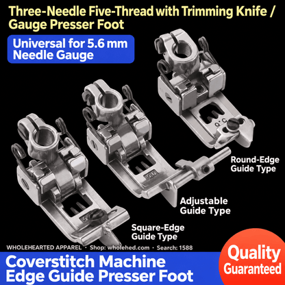 1588★ Piedino premistoffa con apertura centrale da 5.6 mm per macchine industriali punto copertura a 3 aghi e 5 fili, compatibile con Pegasus Silver Arrow e Jack