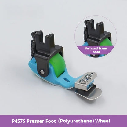 1885★ Adjustable Teflon Roller Presser Foot for Sewing Machines, Downward Folding Edge Guide and Hemming Attachment★
