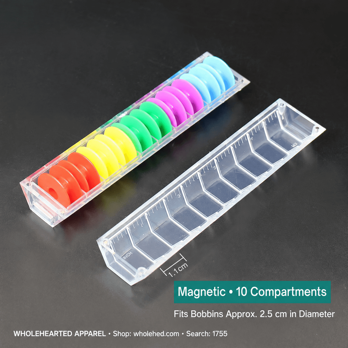 1755★ Bobinas de plástico coloridas para máquina de coser con estuche de almacenamiento para máquinas de puntada recta computarizadas