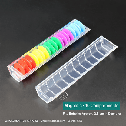 1755★ Bobinas de plástico coloridas para máquina de coser con estuche de almacenamiento para máquinas de puntada recta computarizadas
