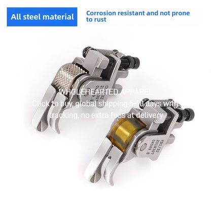 1477★  New flat car roller high and low presser foot stop pressure line leather cotton-padded coat thick material thin material adjustable wheel presser foot