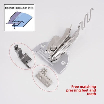 1445★  [Eagle] Flat car needle board double pack pull cylinder A10 four-fold hemming cylinder hemming device, jerking off with teeth and pressing feet