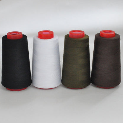 3053  Thread 402 Sewing Thread Household High Speed Thread Sewing Machine Pagoda Polyester Flat Car Large Roll Black and White Color