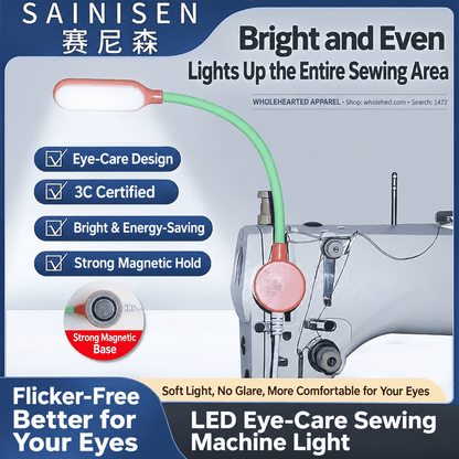 1472★ Plug-In LED Sewing Machine Work Light with Touch Dimming and Energy-Saving Illumination.