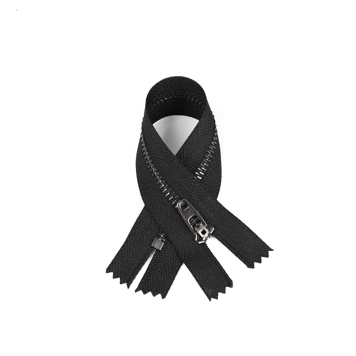 3086  Zipper No. 4 acrylic copper closed tail spring head work code U-shaped stop gun color tooth black nickel color multi-color cloth edge