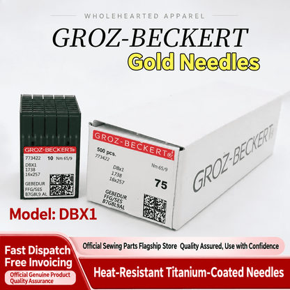 1144★ Deutsche Goldnadel DB * 1 Groz Nadel Flachwagen Nadel hitzebeständige Titan Daunenjacke Goldnadel★