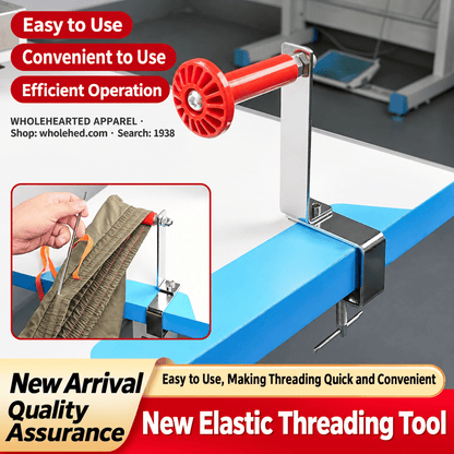 1938★ No-Drill Desktop Elastic Band and Waistband Drawstring Threader for Industrial Flatbed Sewing Machines