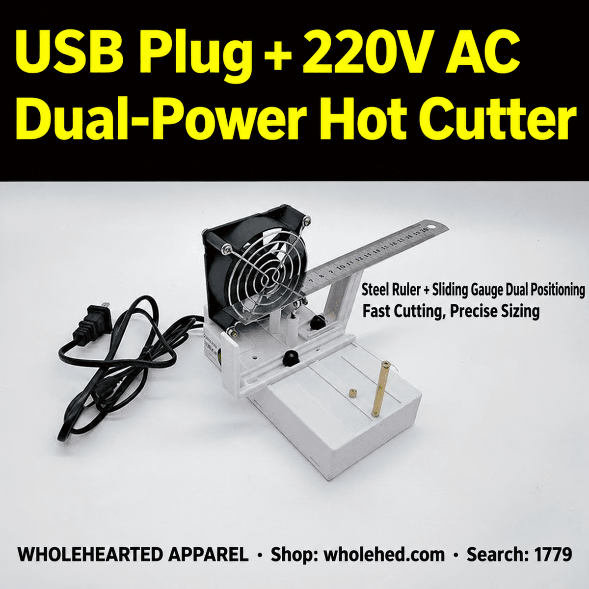 1779★ Compact Blue Hot Cutter for Craft Ribbons, Grosgrain Ribbon and Fabric Labels