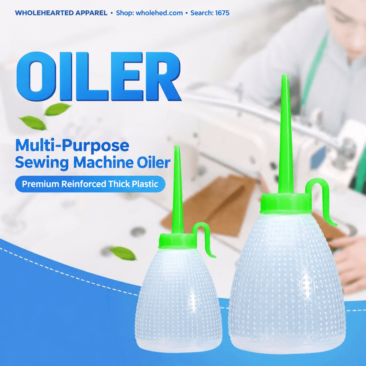 1675★ Plastic Sewing Machine Oil Bottle (Empty, Small or Large, Drop-Resistant and Squeezable)
