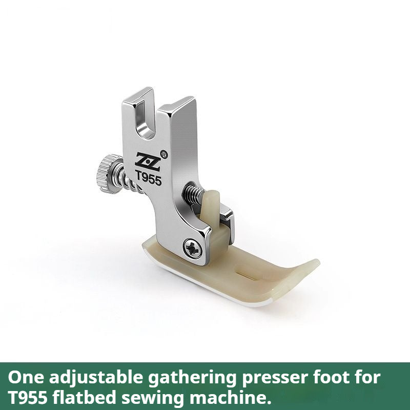 1737★ Lockstitch Machine T955 Adjustable Plastic Shirring Presser Foot All Steel Shank Thickened Teflon Presser Foot Suitable for Thin Medium and Thick Fabrics★