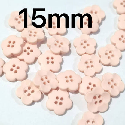 3018  Resin Button Plum Blossom Square Heart Round Color Button Flower Decoration Handmade DIY Cartoon Children