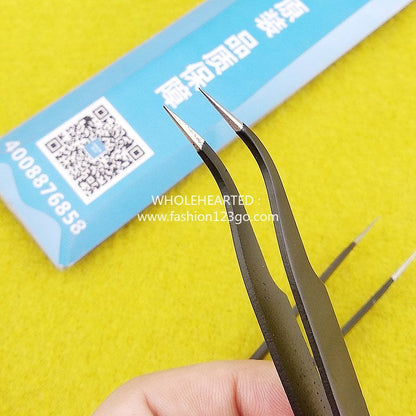 1279★ [Instalación original de fábrica] Pinzas antiestáticas de acero inoxidable Herramientas de costura Pinzas Pinzas antideslizantes engrosadas y puntiagudas