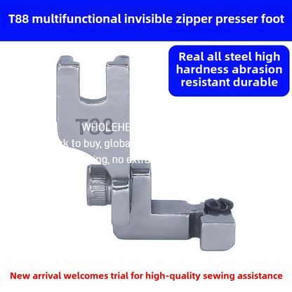 1481★  New flat car T88 adjustable multi-functional invisible zipper presser foot, computer flat car with zipper unilateral presser foot