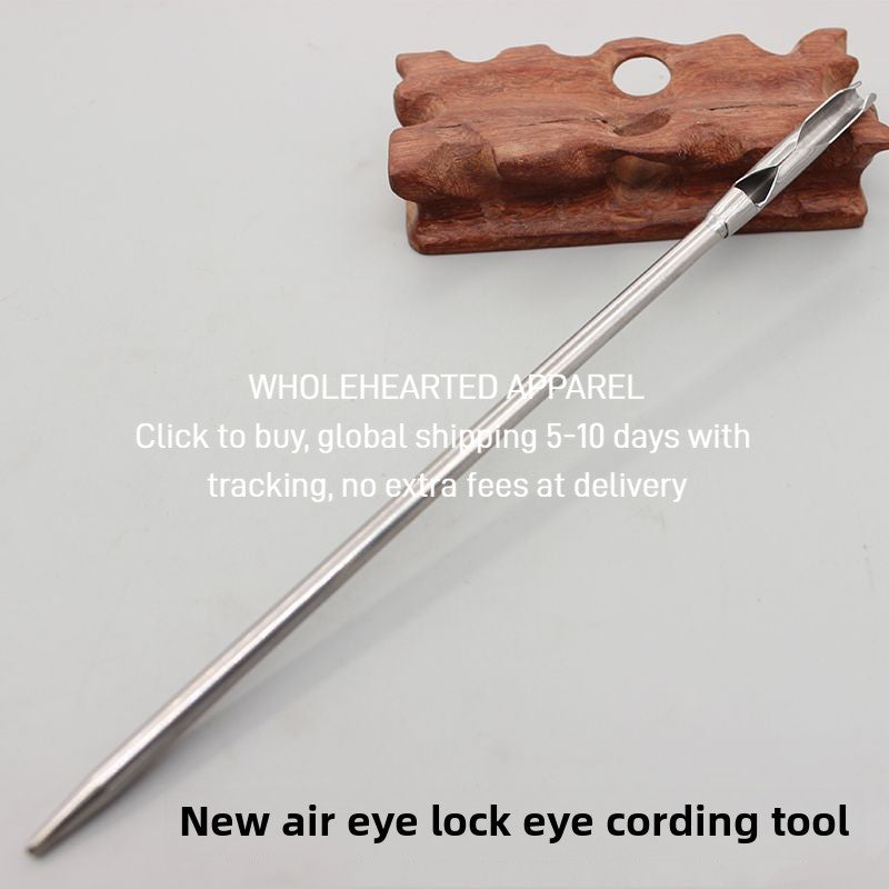 1470★ New pneumatic eye button door rope threading tool, hat waist belt pneumatic eye can wear rope head