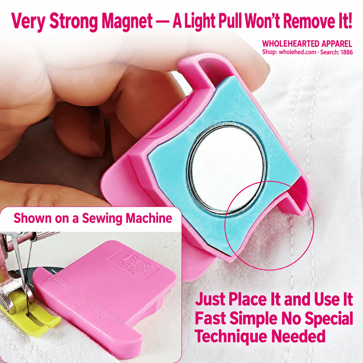 1886★ Strong Magnetic Sewing Machine Edge Guide with Measurement Scale for Flatbed Machines
