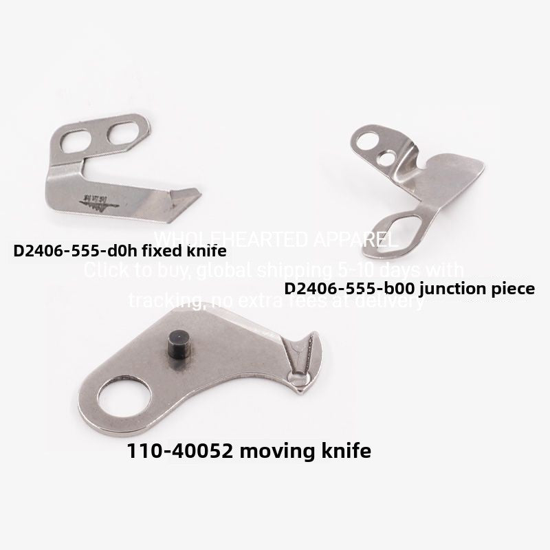 1466★  Authentic Qiangxin computer flat car wire cutting blade, movable knife 110-40052 fixed knife D2406-555-DOH parts