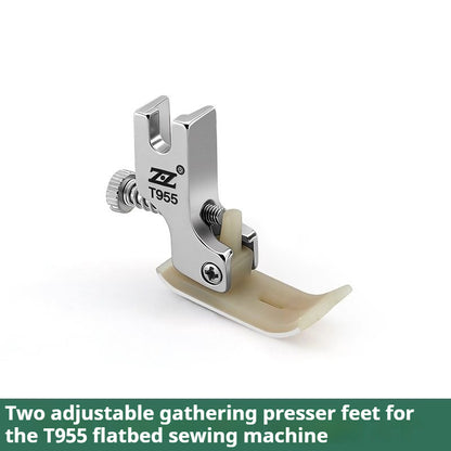1737★ Lockstitch Machine T955 Adjustable Plastic Shirring Presser Foot All Steel Shank Thickened Teflon Presser Foot Suitable for Thin Medium and Thick Fabrics★
