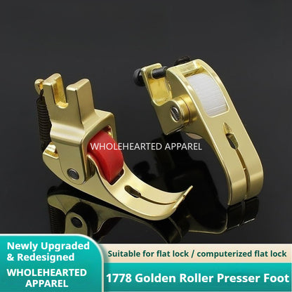 1778★ Gold Roller Presser Foot for Sewing Machine, Suitable for Thick and Thin Fabrics★