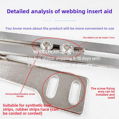 1447★  Sewing machine accessories Flat car pull lace auxiliary device Insert rope Insert strip pull lace webbing Hemp width adjustable multi-function