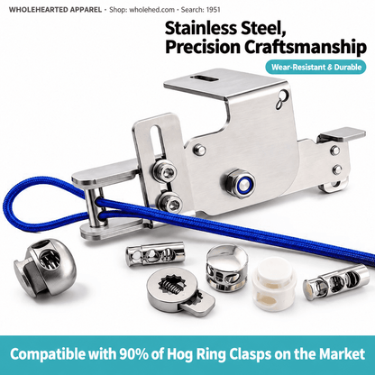 1951★ Adjustable-Height Stainless Steel Cord Lock Threading Tool for Clothing Drawstrings