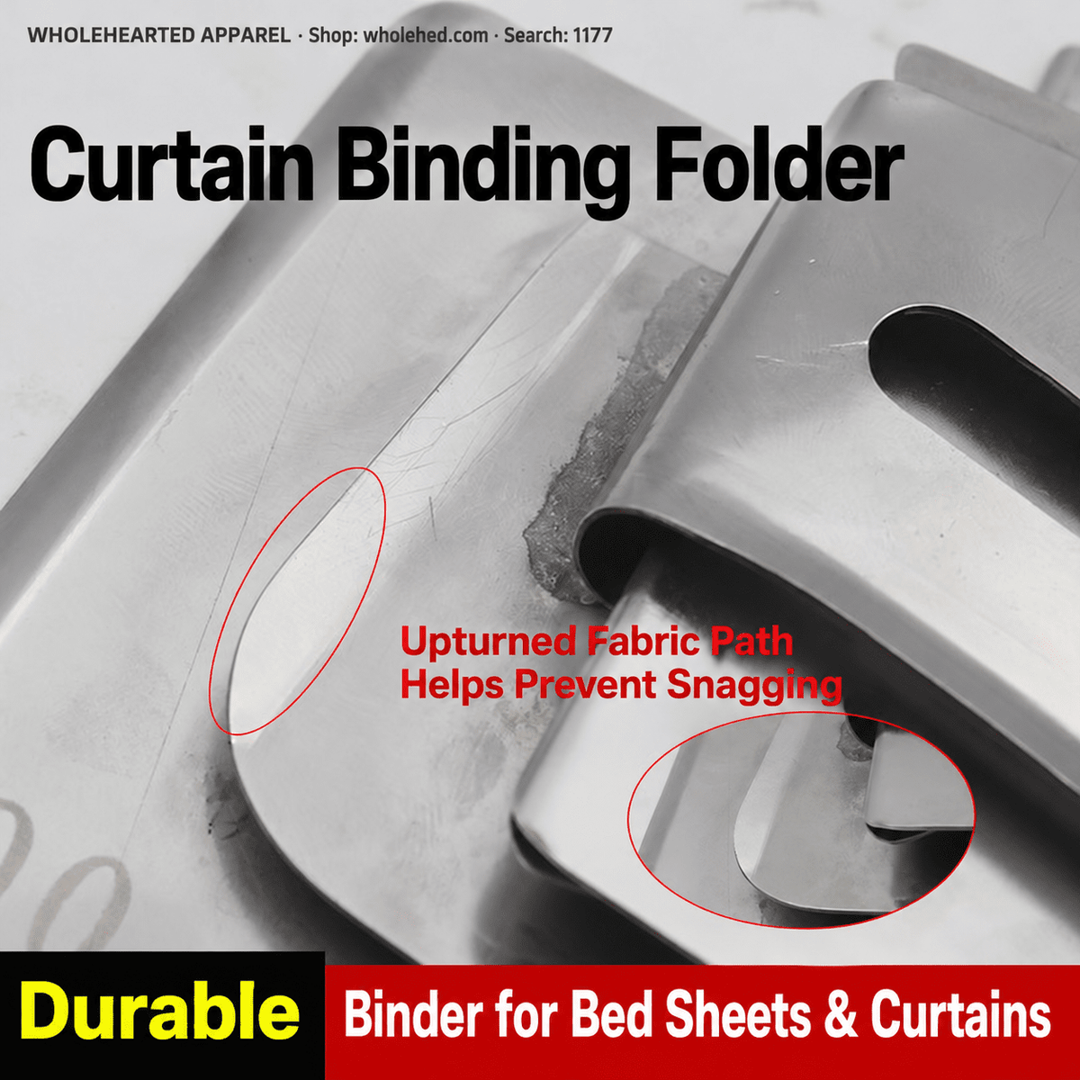 1177★ Curtain Hemming and Edge Binding Folder for Industrial Sewing Machines