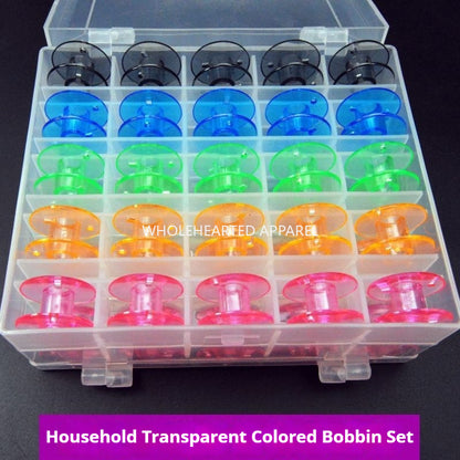 1865★ Colorful Plastic Bobbins with Storage Box for Domestic Electric Sewing Machines★