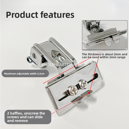 1555★  Sewing machine accessories three-needle five-thread interlock sewing machine sticker foot presser 5.6 webbing foot presser rubber band sticker hemming device