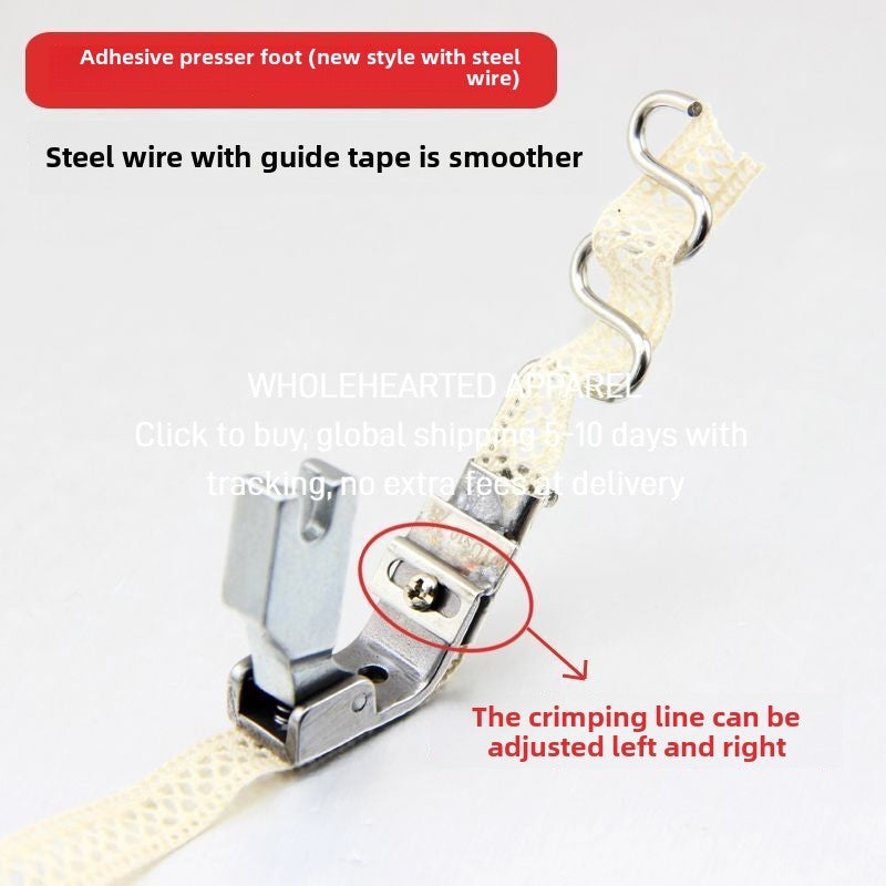 1431★  S10A sewing machine flat car rubber band elastic band presser foot strip presser foot back collar lace presser foot guide belt pull