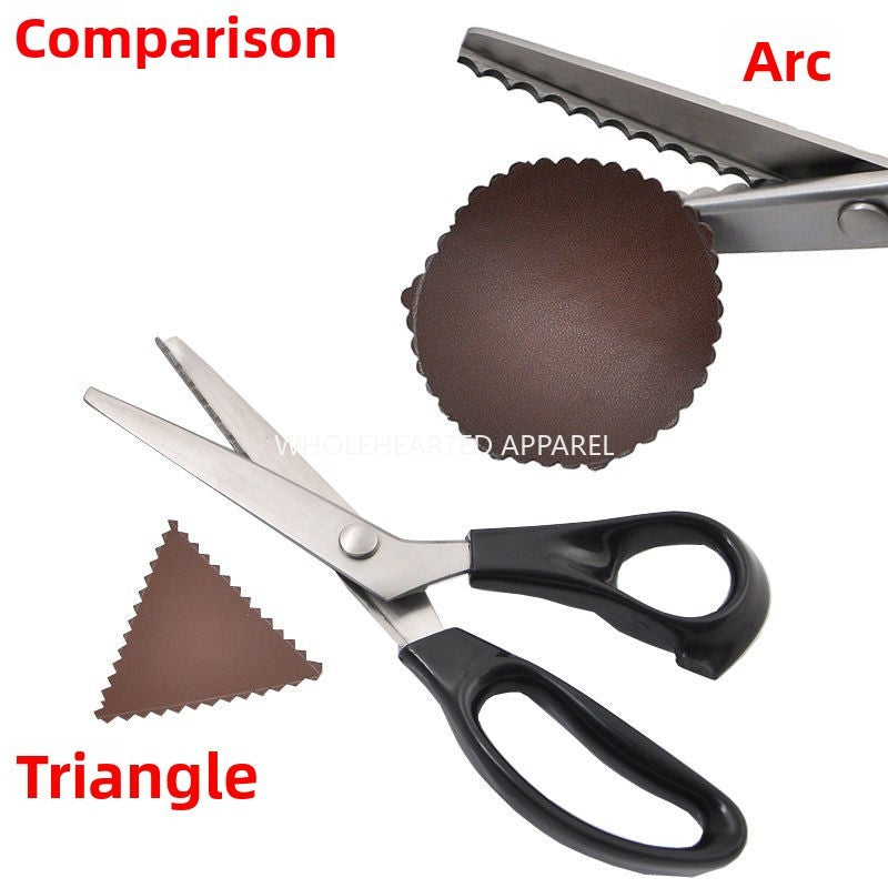 1682★  Cut triangular serrated half arc tailor cut pattern cut wave cut lace paper cut sewing scissors tooth cloth cut cloth