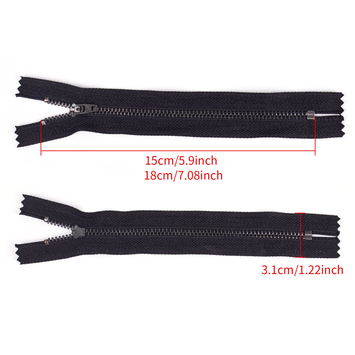 3101  Zipper No. 3 gun color metal closed tail spring head work code gun color tooth black nickel color ribbon lock