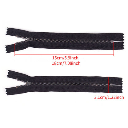 3101  Zipper No. 3 gun color metal closed tail spring head work code gun color tooth black nickel color ribbon lock