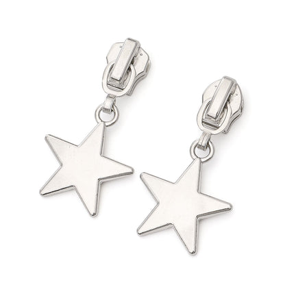 3079  Zipper No. 5 nylon/metal zipper special slider hanging plated pentagram slider zinc alloy clothing and bags