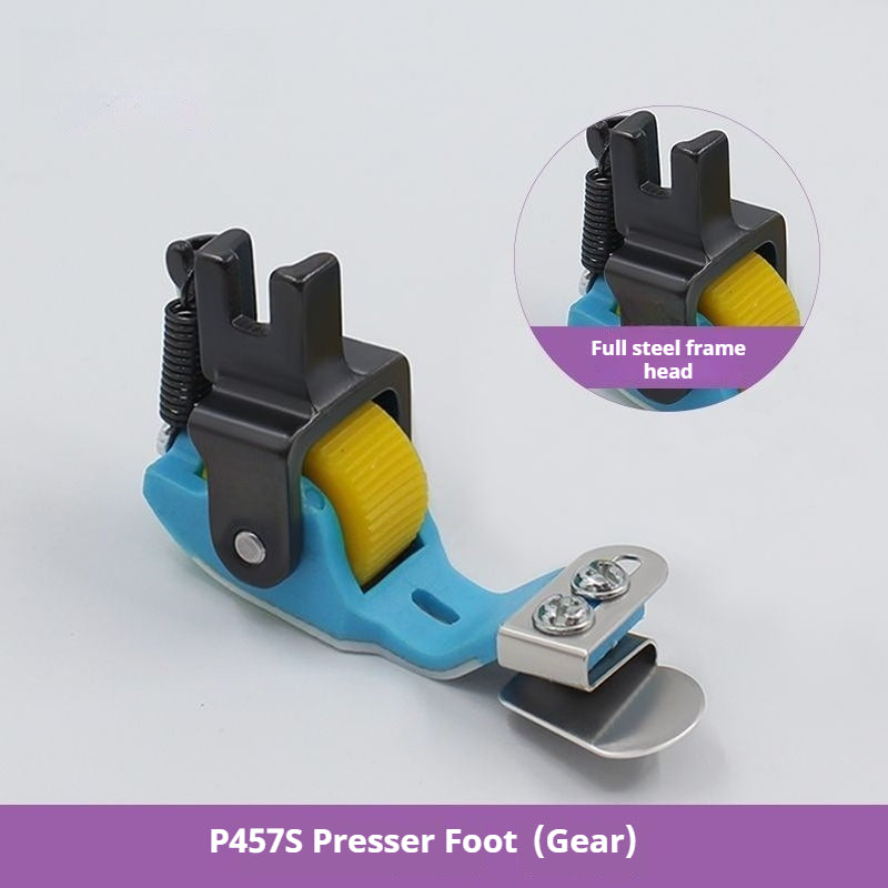 1885★ Adjustable Teflon Roller Presser Foot for Sewing Machines, Downward Folding Edge Guide and Hemming Attachment★