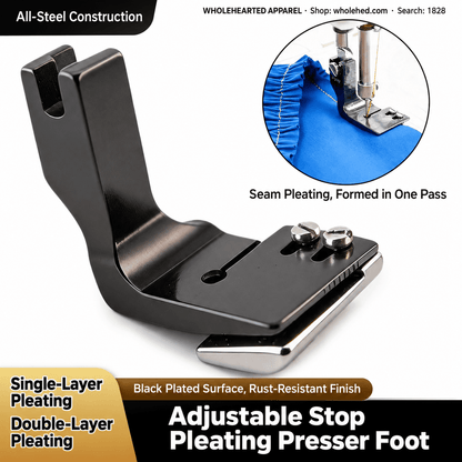 1828★ Adjustable Seam Guide Pleating Presser Foot for Double-Layer Fabric