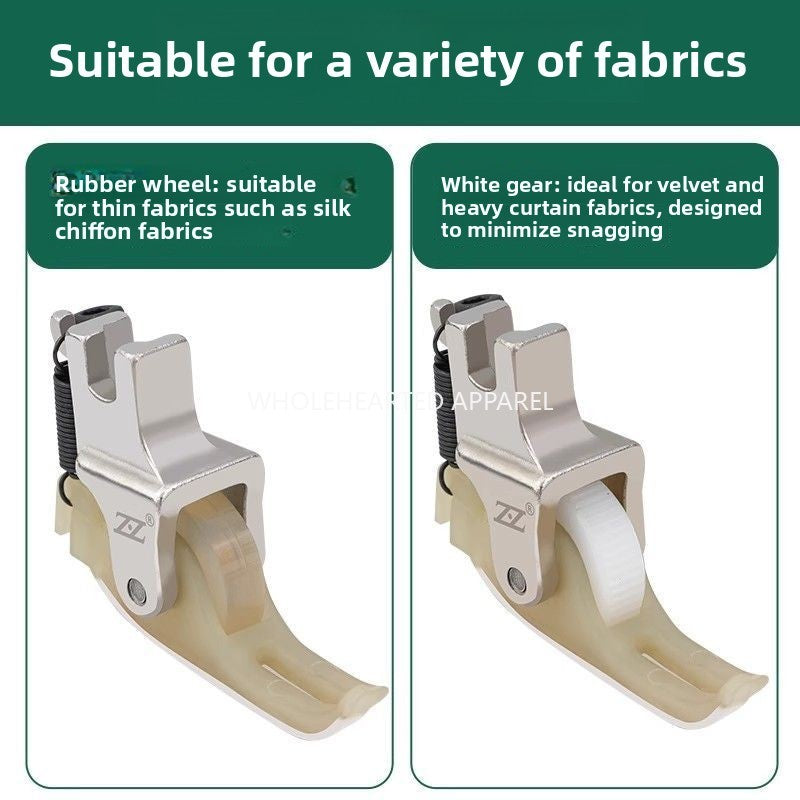 1683★  Smart foot new flat car plastic upper zipper roller presser foot T58N pressing line 0.3 small presser foot narrow wheel presser foot