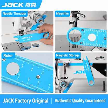 1723★ JACK職業用ミシン向け多機能糸通しツール第3世代、針通し器・拡大鏡・スケール付き、ミシンアクセサリー。