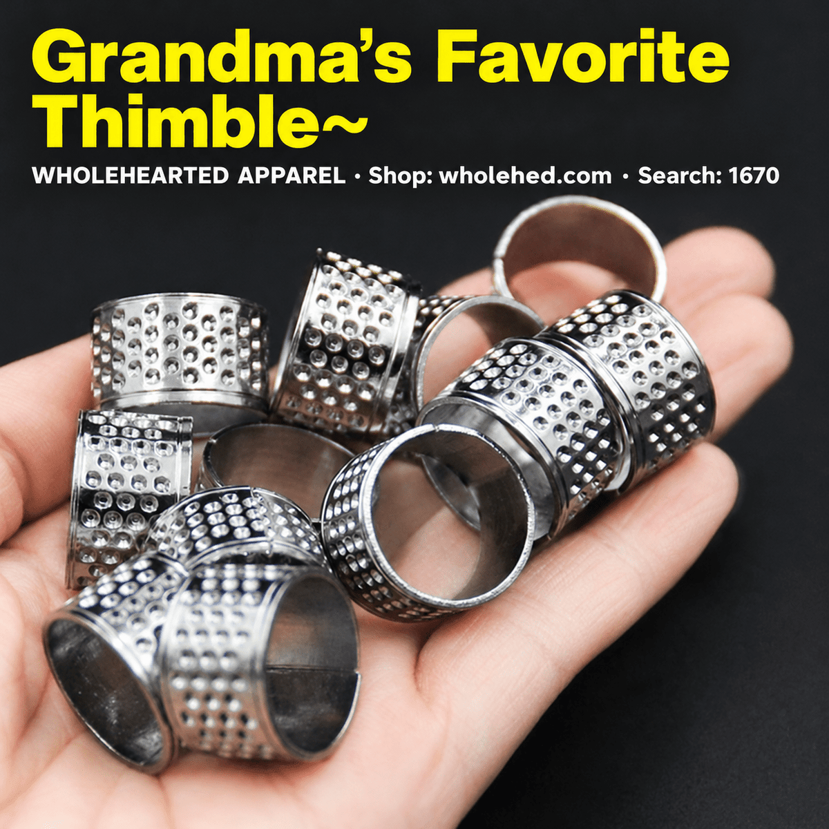 1670★ Anillo dedal clásico grueso para coser a mano, remendar y hacer punto de cruz