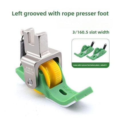 1680★  New flat car Teflon embedded rope roller presser foot P69 with slot embedded rope presser foot sill rope bag rope sewing accessories
