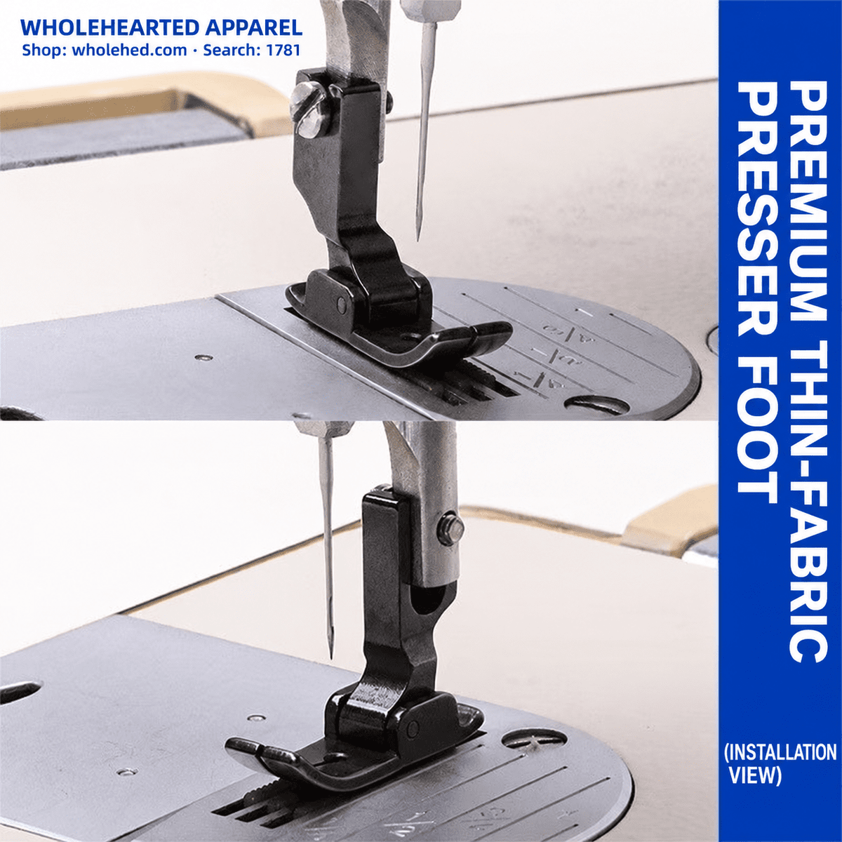 1781★ Universal Black Carbon Steel Anti-Skip Stitch Presser Foot for Industrial and Computerized Sewing Machines.