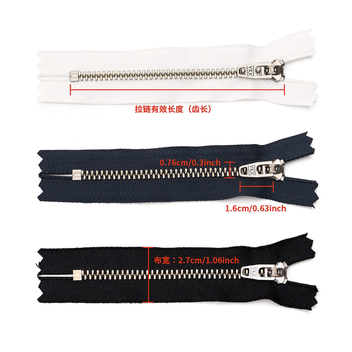 3068  Zipper No. 3 bronze closed tail spring head work size tail with strong locking pants placket zipper special ykk