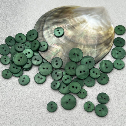 3066  dark green color DIY handmade children's shell buttons high-end shirt chiffon knitted cardigan leader mouth buttons