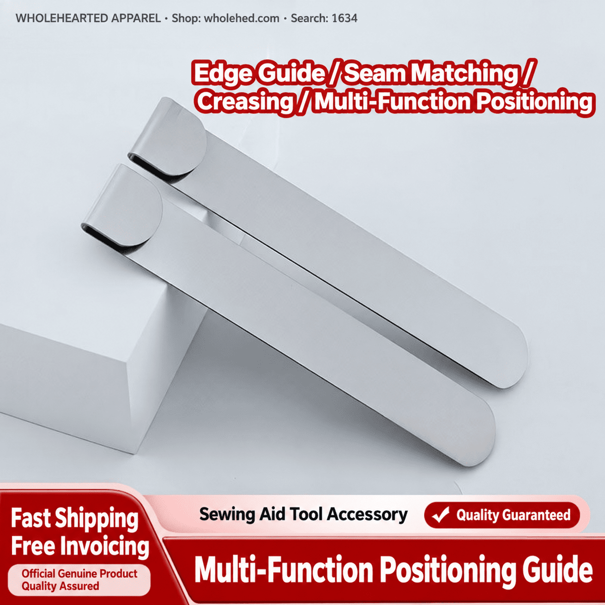 1634★ Multifunctional Sewing Edge Guide for Topstitching and Seam Alignment, Clothing and Home Textiles