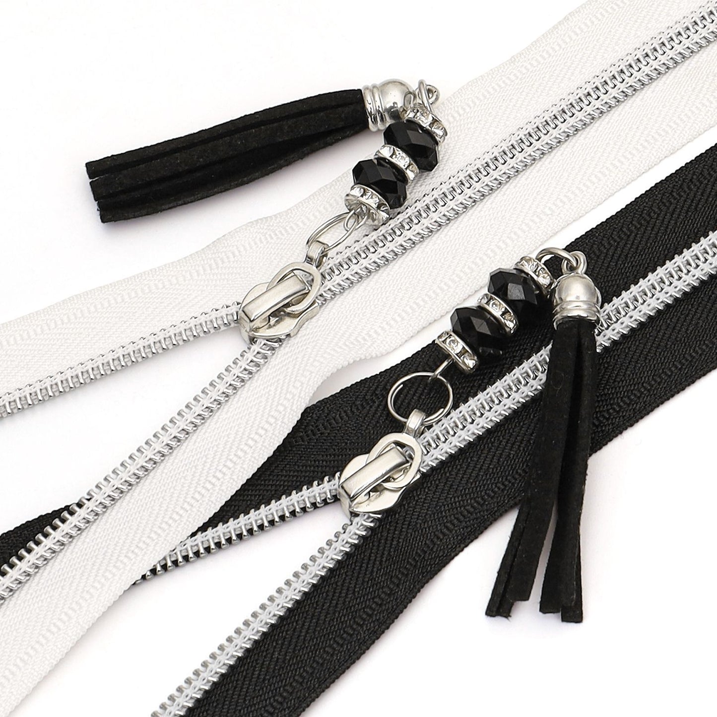 3089  Zipper No. 5 nylon is wearing silver tooth electroplated luggage zipper 4.5 meters zipper + 5 fringed sliders + stop = 1 pack