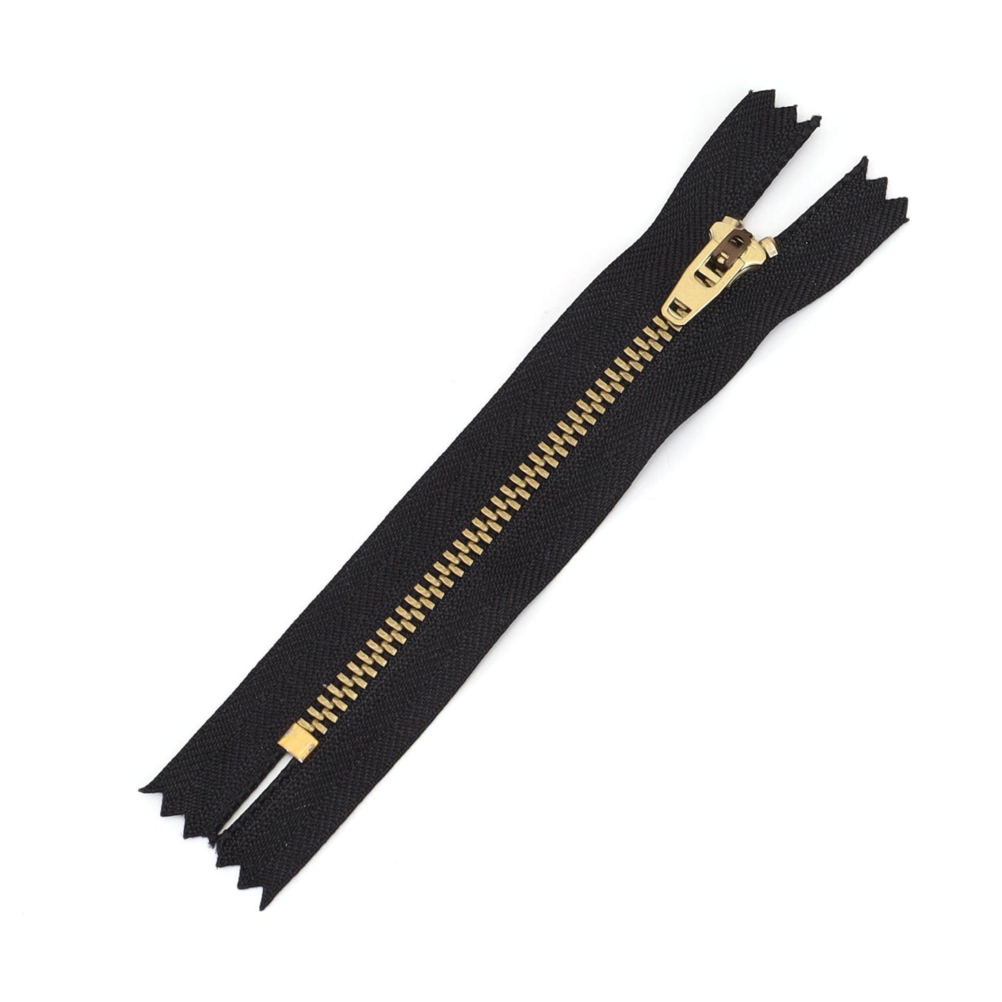 3075  Zipper No. 4 Bronze Brass White Gold Closed Tail Spring Head Metal Copper Zipper Jeans Trousers Y Teeth Pant Chain