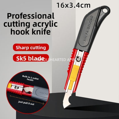 1574★  Template hook knife utility knife plate cutter heavy duty operation knife trimming knife cutting artifact hook knife sewing tool
