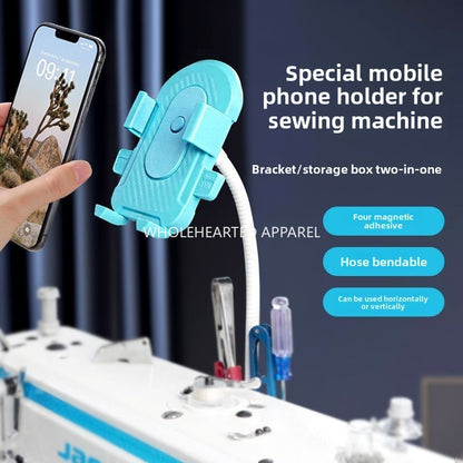 1437★  [New] Shockproof sewing machine Universal mobile phone holder Flat car Magnet fixing clip Edge locking machine Ham car rotation