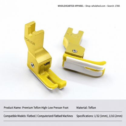 1780★ Yellow Plastic High-Low Presser Foot for Computer Sewing Machine, Topstitching and Waistband Sewing Durable Gold Finish.