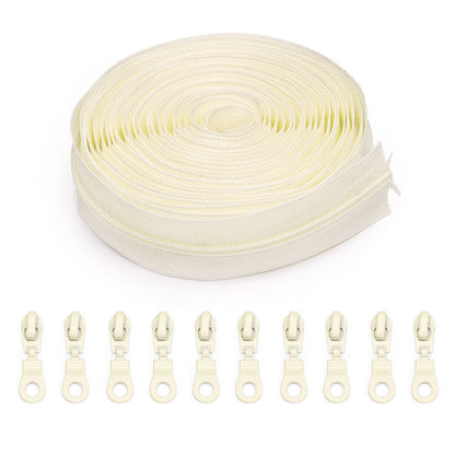 3071  Zipper No. 3 is wearing a solid color nylon set, luggage zipper, various packages 4.5 meters + 10 color Jitong heads = 1 pack