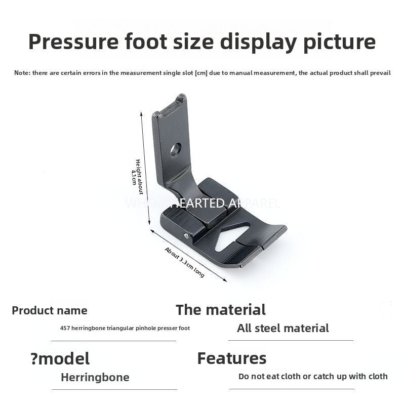 1624★  New 457 herringbone car triangular pinhole presser foot triangular needle split iron presser foot adjustable presser foot sewing machine accessories